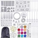 TREXEE Silicone Casting Mold and Tools Set for Resin with a Jewelry Bag DIY Resin Pendant Bracelet 83 Pieces Silicone Casting Molds (Set of 83 pcs)
