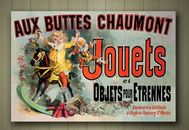 AUX BUTTES CHAUMONT JOUETS FRAMED CANVAS POSTER SIZE A1 A2 A3 OR A4 FRIENDS ADD