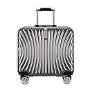 Trolley Case, Suitcase New Aluminum Frame 18 Inch Password to Board The Chassis,Gray,18inches