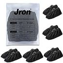 Jron 5 Pairs Premium Reusable Washable Shoe Cover Boot Covers for Contractors (5 Pairs | US 12-14 for Shoes/US 11-13 for Boots, Black)