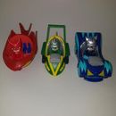 Disney Toys | 3 Pj Masks Turbo Blast Racers Owlette Catboy Gekko Character Figures Vehicle Lot | Color: Blue/Red | Size: Osb