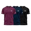 Pack of 3 Mens Workout Short Sleeve T-Shirts Athletic Fit Fast Drying Moisture Wicking Sports Style T-Shirts