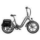 Heybike Ranger S Electric Bike for Adults, Foldable 1400W Peak Motor Ebike, 20" x 4.0 Fat Tire Step-Thru Electric Bicycle, 48V 14.4AH Removable Battery Commuter E Bike, 7-Speed Hydraulic Fork