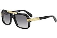 Cazal Legends Men's 663/3 001/SG Black/Gold Retro Pilot Sunglasses 56mm