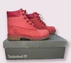 Timberland 6 Inch Premium Boots Red Monochrome A13HV Youth Size 5.5