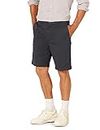 Amazon Essentials Herren Shorts, Klassischer Schnitt, 23 cm, Marineblau, 32W