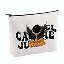VAMSII Castiel Inspired Makeup Bag Castiel Merchandise TV Show Merch Castiel Wings Gift for Fans Castiel Junkie Zipper Pouch (Beige)