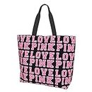 Victoria Secret Love Pink Tote Bag Schulter Casual Book Bag für Frauen, Einkaufstasche, Handtasche, Mehrzweck Gebrauch, Victoria Secret Love Pink 9, Einheitsgröße