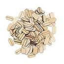 150 Pieces Natural Wood Color Handmade Tag label Wooden Shaped Embellishments Ornaments, Craft Decorations With 2 Holes Button Sew Accessories Scrapbooking Clothing Leather Durable and Practical Deft Processed