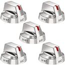 [Upgraded] DG64-00473A Top Burner Control Dial Knob Range Oven Replacement Stainless Steel Compatible with Samsung Range Oven Gas Stove Knob NX58F5700WS NX58H5600SS NX58H5650WS NX58J7750SS (5pcs)