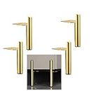 ALXEH 3 Inch Furniture Legs Gold Coffee Table Feet, Mid-Century Metal Furniture Leg for Sofa Cabinet Ottoman, Set of 4 Side Mounted Style Furniture DIY Replacement Feet