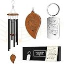 Sympathy Wind Chimes and Remembrance Keychain, Memorial Bereavement Condolence Gift Baskets in Memory of Loved One, Mother Father Grandma Grandpa Daughter Son Brother Sister Wife Husband Friend