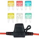 In-Line Mini Blade Fuse Holder with 6 Fuses 12V 30A Car Automotive