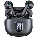 EIOEAK Wireless Earbuds Bluetooth 5.3 Headphones Stereo Bass Ear Buds 40Hrs Playback Earphones with LED Power Display Touch Control Earbuds with Mic Charging Case for Laptop Cell Phone Sports