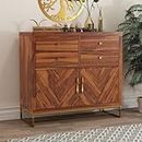 GADWAL FURNITURE Solid Sheesham Wood Wooden Chest of Drawers with Drawer Storage | Multipurpose Storage Cabinet Rack for Bedroom Home Living Room (Frena, Honey Finish)