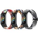 3 Pack Adjustable Elastic Braided Watch Band Compatible with Charge 5/Charge 6 Bands for Women Men, Stretchy Sport Loop Band Soft Nylon Wristband Accessories for Charge 5/6 Fitness & Health Tracker
