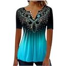 LRMQS Lightning Deals of Today Prime Short Sleeve Summer Tops for Women 2024 Vacation Trendy Loose Fit Boho V Neck Tunic Blouse Casual Floral Shirt Clothing My Orders Tunic Tops for Women Loose fit