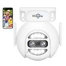 Hiseeu Wireless Security Camera Outdoor Dual Lens 4MP 10X Digital Zoom, 360° PTZ WiFi CCTV Camera, Motion Detection, Home Security Camera with Auto Tracking, Two-Way Audio, Color Night Vision