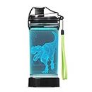Borraccia per Bambini 3D Dinosaur LED Light - 14 OZ Tritan BPA Free - Tazza da Viaggio Dinosaur Gift for School Kid Boy