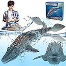 wakeInsa 2.4G Remote Control Dinosaur,RC Dino,Mosasaurus Toy,Kids Pool Toy,Dinosaur Toy for 3+ Year Old Boys,Water Toy,Christmas and Birthday Dinosaur Gift for Boys and Girls