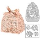 INFUNLY Candy Box Die Cuts Rose 3D Gift Box Metal Cutting Die Flower DIY Christmas Decorative Favour Box Dies for Wedding Party Valentine's Halloween Birthday Decor