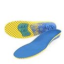 1 Pair Sport Increase Insole Unisex Breathable Cushioning Sports Shoes Shoe Insoles EVA Gel Silicone Shoes Pad Thickening Massage Comfort Elasticity Footbed Multicolour Blue Large