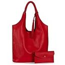 Montana West Slouchy Hobo Bags for Women Soft Designer Shoulder Purses Ladies Top Handle Handbag, Pepper Red079