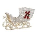 National Tree Company lit Artificial Christmas Décor Includes Pre-Strung White LED Lights and Ground Stakes, 38 in, Crystal Splendor Sleigh