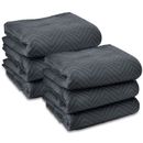6 Moving Blanket Furniture Pads - Ultra Thick Pro - 40" x 72" Black