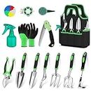 WNJ Garden Tool Set, 14PCS Complete Set of Heavy-Duty Stainless Steel Gardening Hand Tools with Stylish and Durable Tool Bag and Non-Slip Rubber Grips, Ideal Gardening Kit Gift for Women and Men