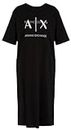 Armani Exchange Tissu Organique, Logo T-Dress Robe décontractée, Noir, M Femme
