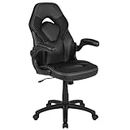 Flash Furniture Sedia ergonomica da gaming X10, sedia da ufficio per postazioni PC e gaming, sedia da gaming nera regolabile con schienale di supporto, in ecopelle