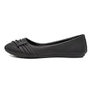 Lilley Gina Womens Black Front Pleated Ballerina - Size 5 UK - Black