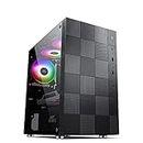 Ant Esports Elite 1000 TG Mid-Tower Computer Case/Gaming Cabinet - Black | Supports M-ATX, ITX with Pre-Installed 1 x 120mm Black Rear Fan