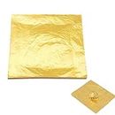 100 Pezzi Fogli di Foglia Oro,100 Fogli Arte e Artigianato B Oro in Lamina d'oro per Tappezzeria,Pittura,14cm x 14cm