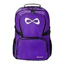 Nfinity Classic Cheer Backpack For Cheerleading With Detachable Purse, Bottle Holders, and Laptop Sleeve, Purple, Large, Classic