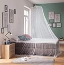 KOLAR Mosquito Net for Hanging Double Bed | King Size Machardani | Polyester 30GSM Strong Net | Canopy Tent for Bedrooom -Plain White