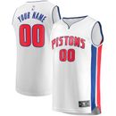 Men's Fanatics Branded White Detroit Pistons Fast Break Custom Replica Jersey - Association Edition