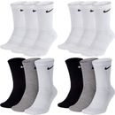 Calcetines de tenis Nike para hombre y mujer largos blancos grises negros 12 pares de calcetines deportivos
