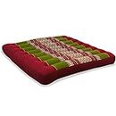 livasia cuscino coprisedia grande, cuscino per pavimento indoor/outdoor, cuscino meditazione yoga, mobili in pallet, cuscino impunturato per sedia e panchina 50x50x6cm (Rosso/Verde)