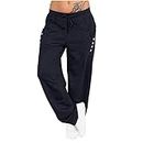 Women's Plain Sweatpants with Pockets Elasticated High Waist Sport Pants Ladies Elastic Cosy Jogging Bottoms Drawstring Running Joggers Tracksuit for Women UK