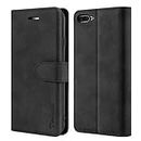 TOHULLE Case for iPhone 7 Plus iPhone 8 Plus, Premium PU Leather Wallet Case with Card Holder Kickstand Magnetic Closure Flip Folio Case Cover for iPhone 7 Plus/8 Plus - Black