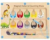 Dinosaur Montessori Toys - Magnetic Color and Number Maze - Toys for Ages 2-4 Counting Puzzle Board - Kids Toddler Sensory Toys for 1 2 3 4 5 Year Old Boys Girls, Christmas Valentines Day Easter Gifts