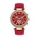 Michael Kors Leather Parker Analog Red Dial Women Watch-Mk2992, Red Band