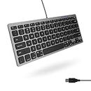 Macally Schlanke USB-Tastatur für Apple Mac, iMac, MacBook Pro/Air, Mac Mini, Windows PC Desktops, Laptop (Space Gray)