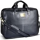 Trajectory 16 Inch Vegan Leather Messenger Laptop bag for men in Office for all laptop like Apple MacBook as Shoulder and Handbag for Men Black