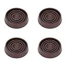 Semetall Furniture Caster Cups 4 Pack 1.5" Round Rubber Furniture Pads and Furniture Floor Protectors(Dark Brown)