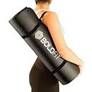 Boldfit Yoga Mats For Women&Men Nbr Material With Carrying Strap,Extra Thick Exercise Mats For Workout Yoga Mat For Workout,Yoga,Fitness,Exercise Mat Anti Slip Yoga Mats,8 Millimeters, Black
