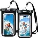 JOTO 2 Pack Waterproof Phone Pouch for snorkelling, IPX8 Underwater Case Sleeve Dry Bag for iPhone 15 14 13 Plus Pro Max, Galaxy S24 S23 S22 Ultra 7.0 inch, Cruise Beach Essential -Black