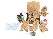 StepsToDo DIY Christmas Ornament Painting Activity Kit. Wooden Decoration Craft Making. Packed in Wooden Box.